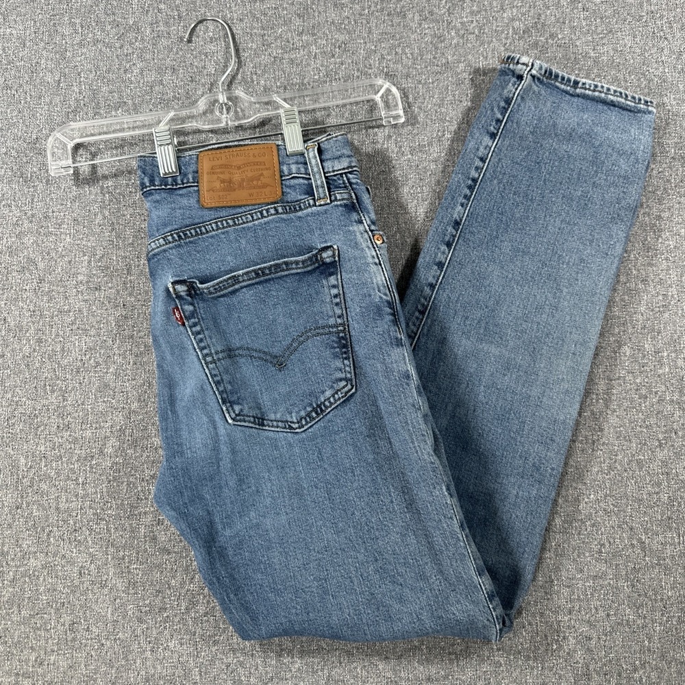 Levi's 502 Regular Taper Jeans W32 L32 Blue Denim Stretch Casual Men's Y2K